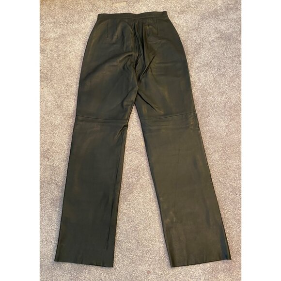 Jacqueline Ferrar Genuine Black Leather Pants Size 6 Black Polyester Lining Sz 6 - Picture 2 of 9